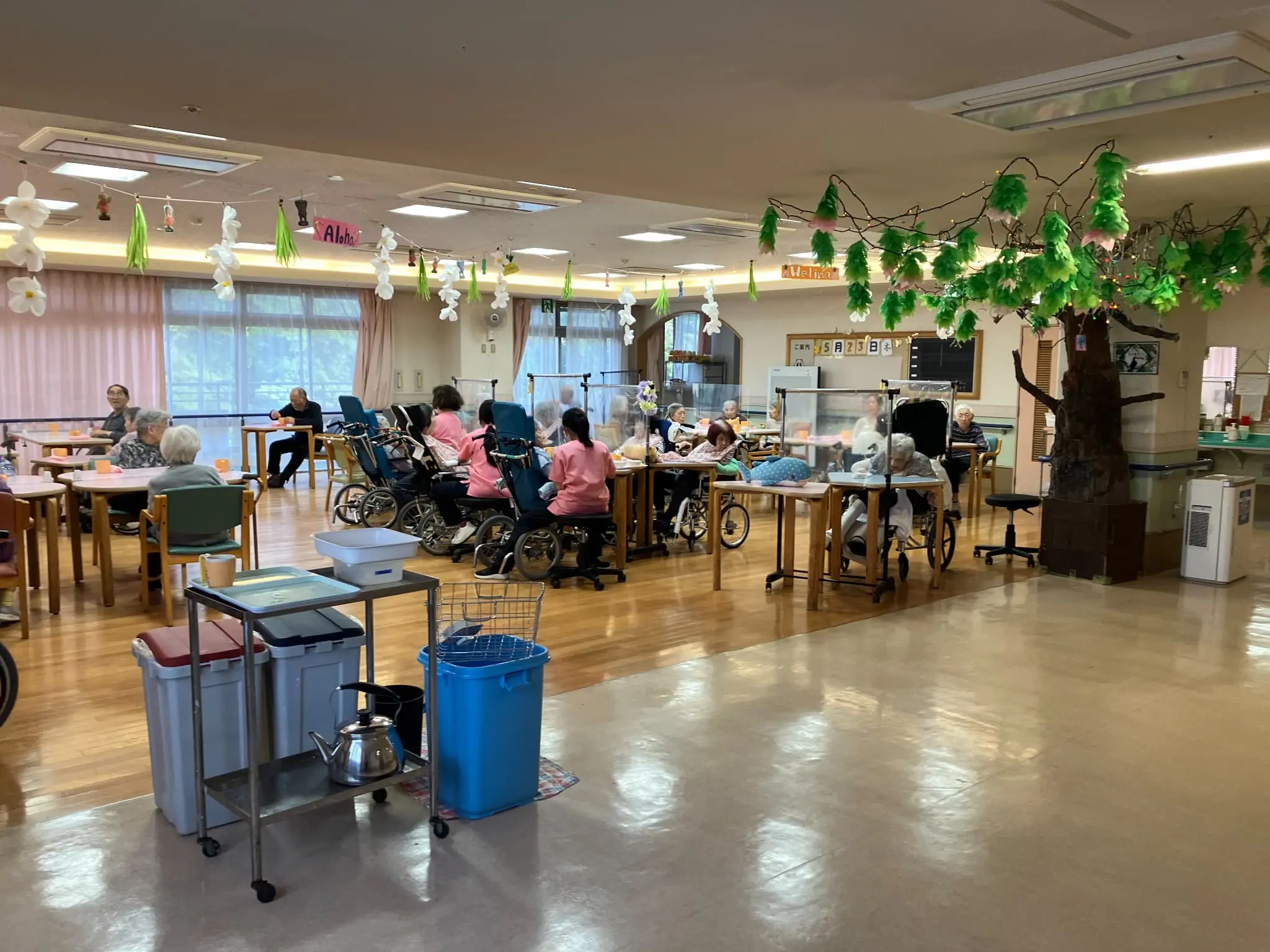 Caregiver assisting resident